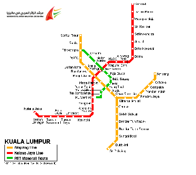 خريطة القطارات في كوالالمبور ماليزيا